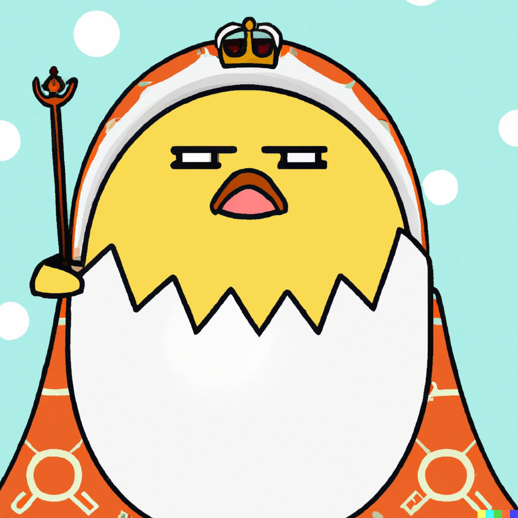Prompt: Gudetama is the King of the North