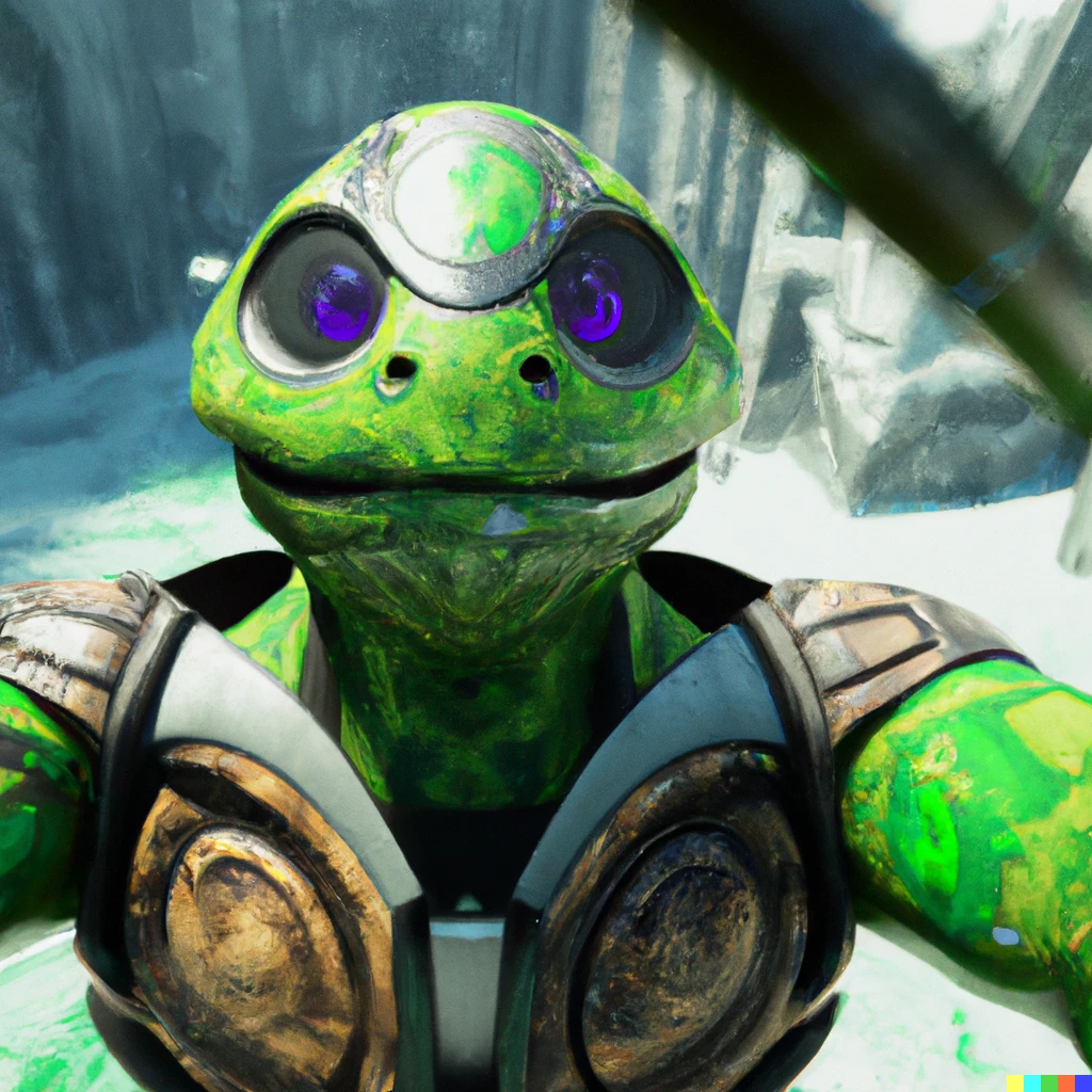Prompt: Teenage mutant ninja turtle in destiny 2 as a Guardian