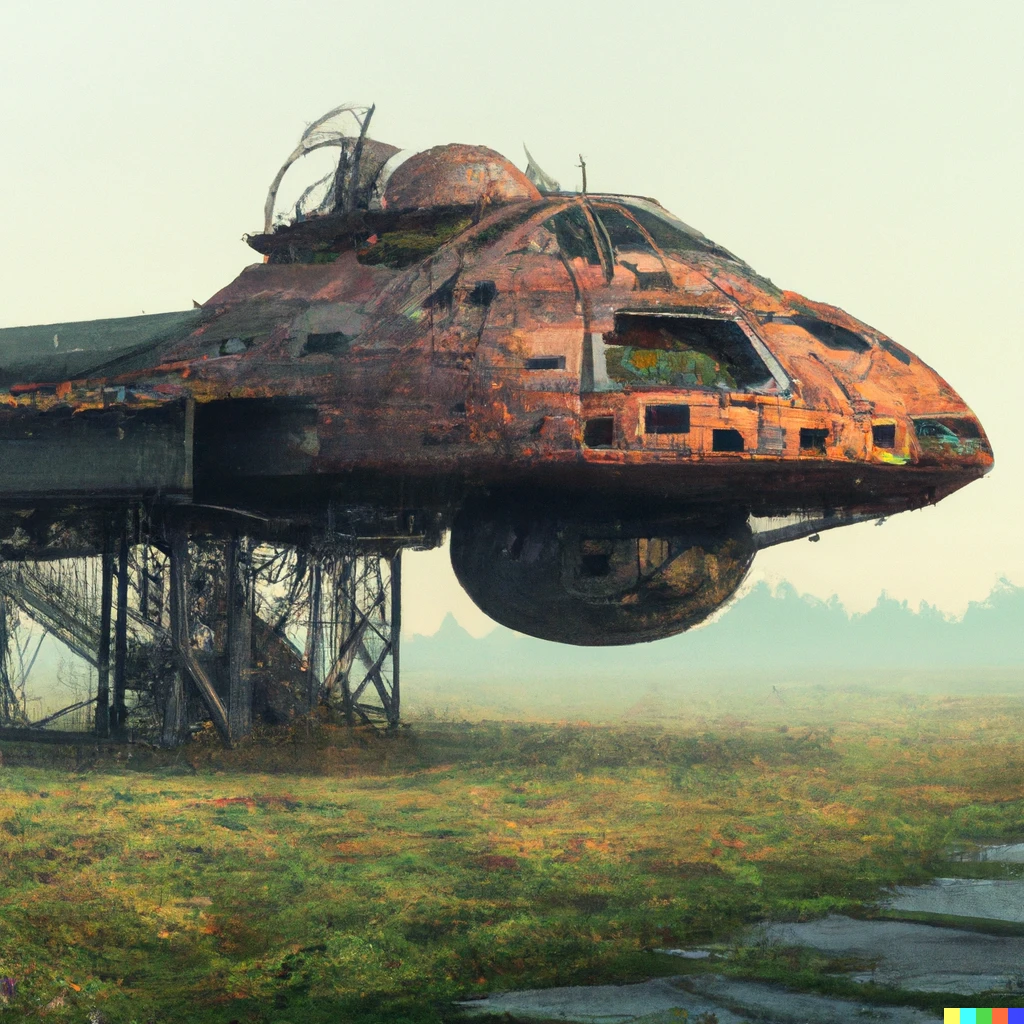Prompt: spaceship by Simon Stålenhag, high resolution, photorealistic