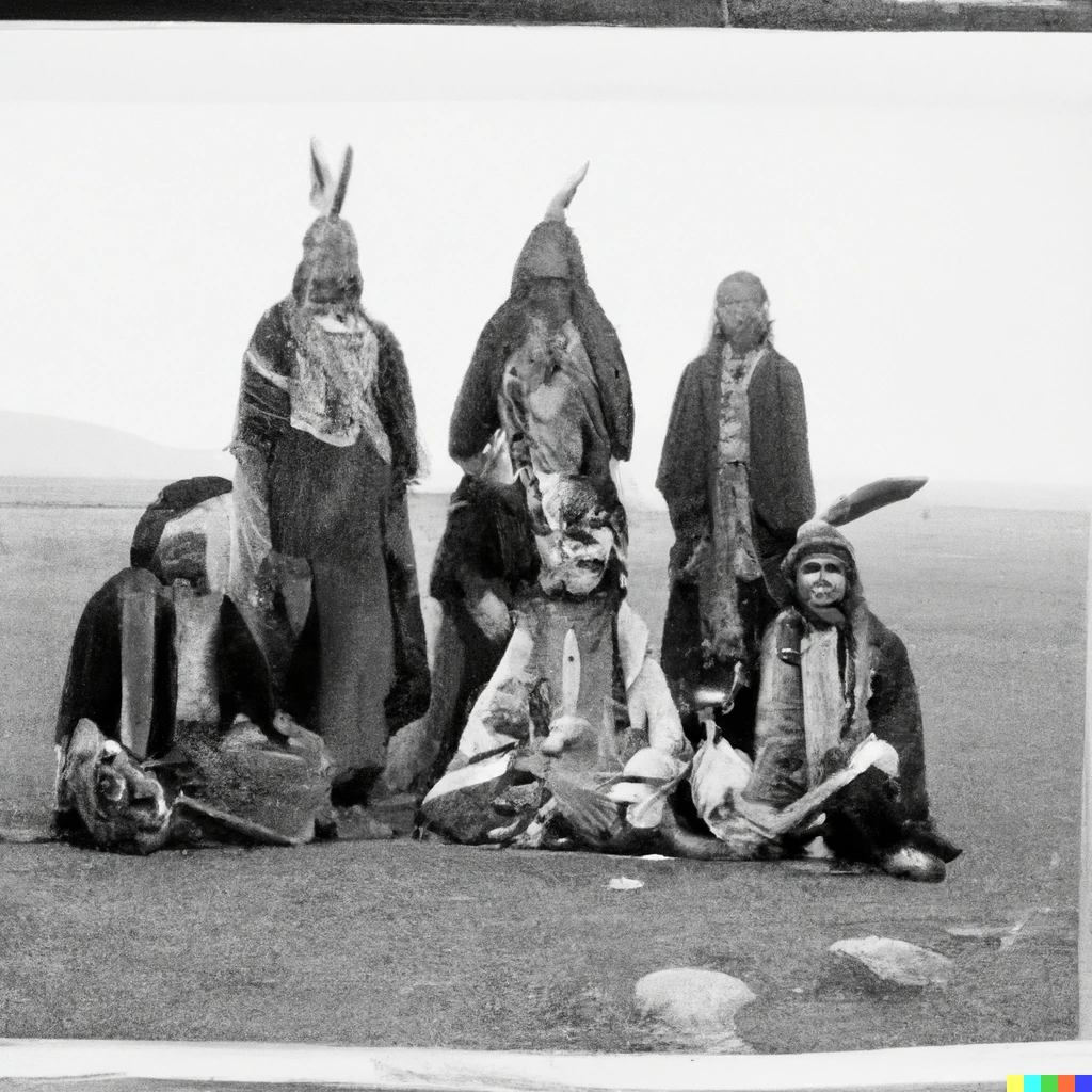 Prompt: A photograph of pre-1492 native americans