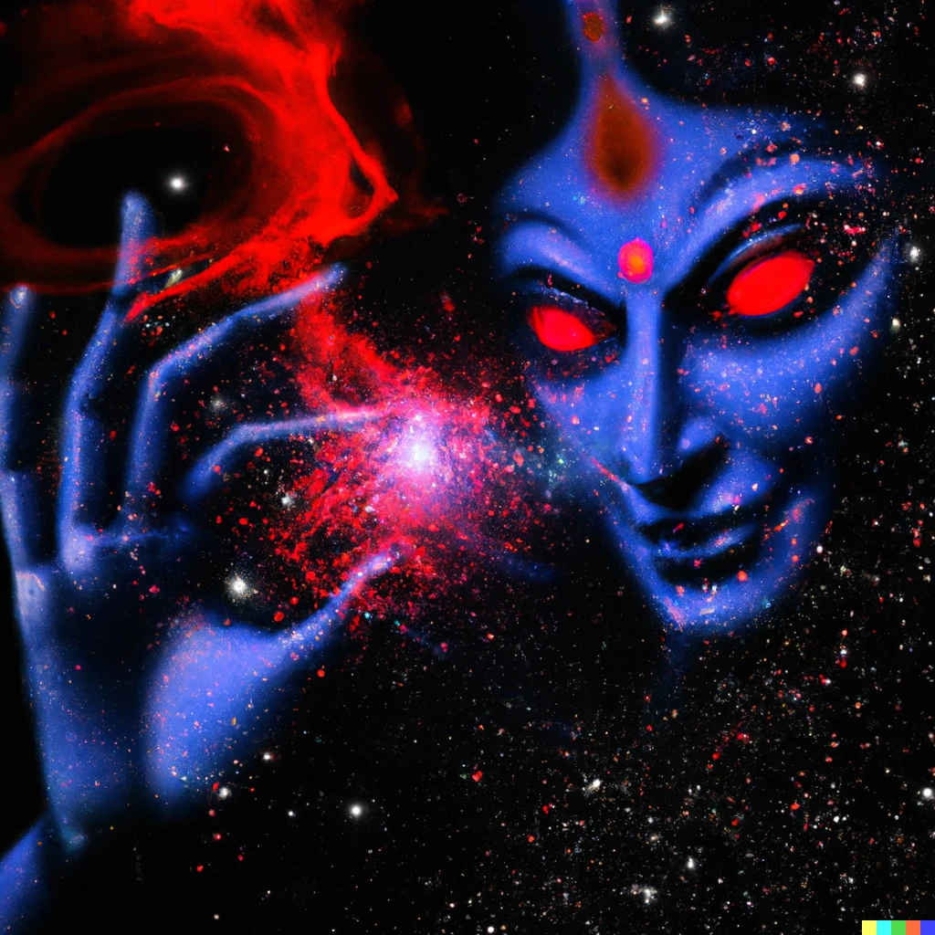 Prompt: kali creating the universe