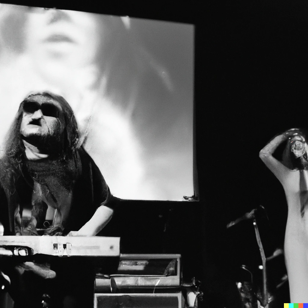 Prompt: merzbow plays selena songs for a horrified audience