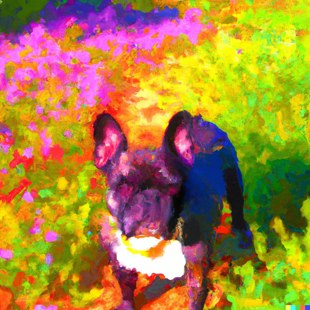 Prompt: French bulldog as a monet painting