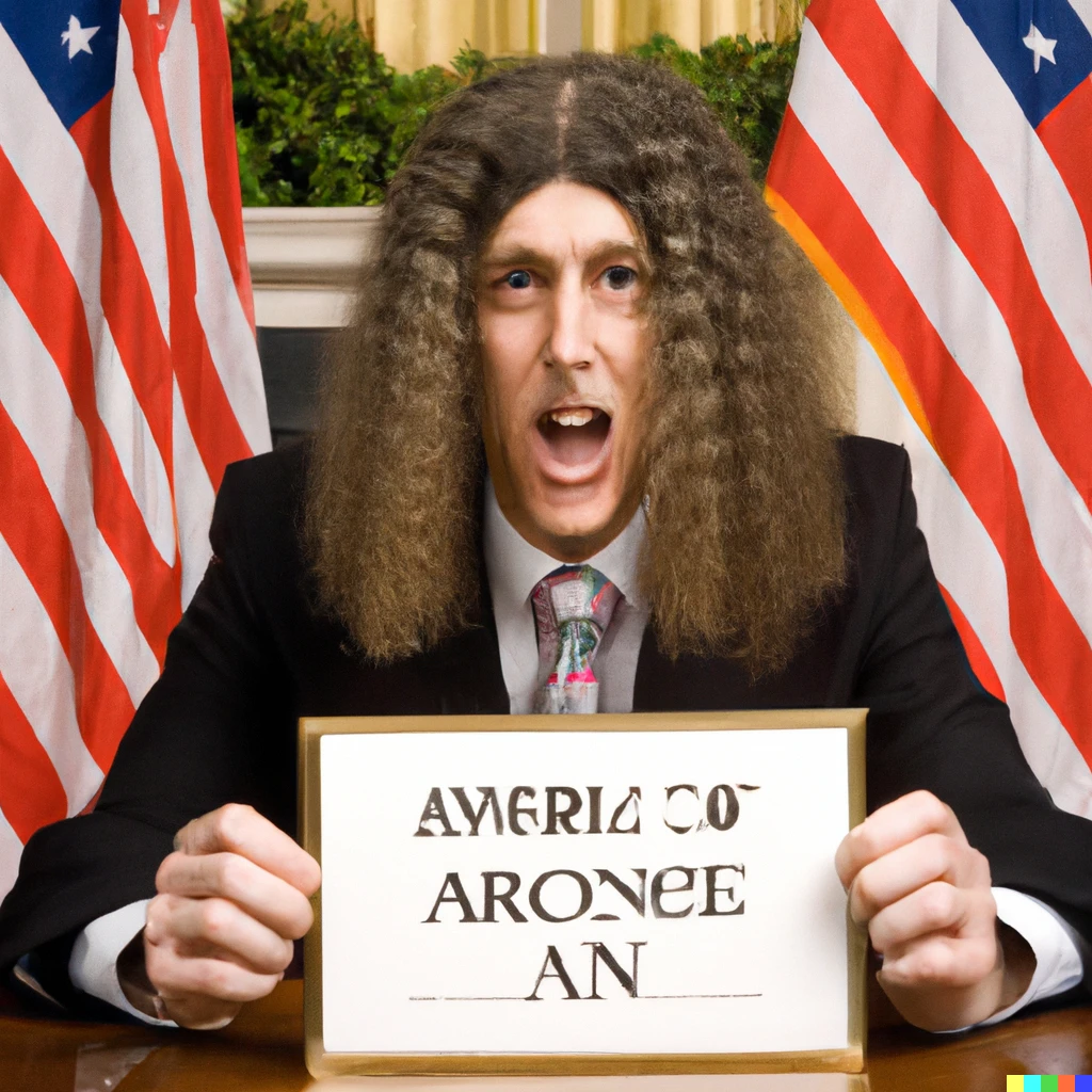 Prompt: Weird Al Yankovic becomes President of the United States 