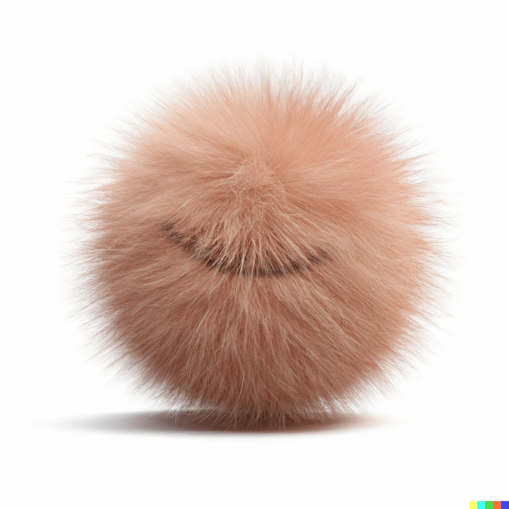 Prompt: 3D render of a fur covered happy ball