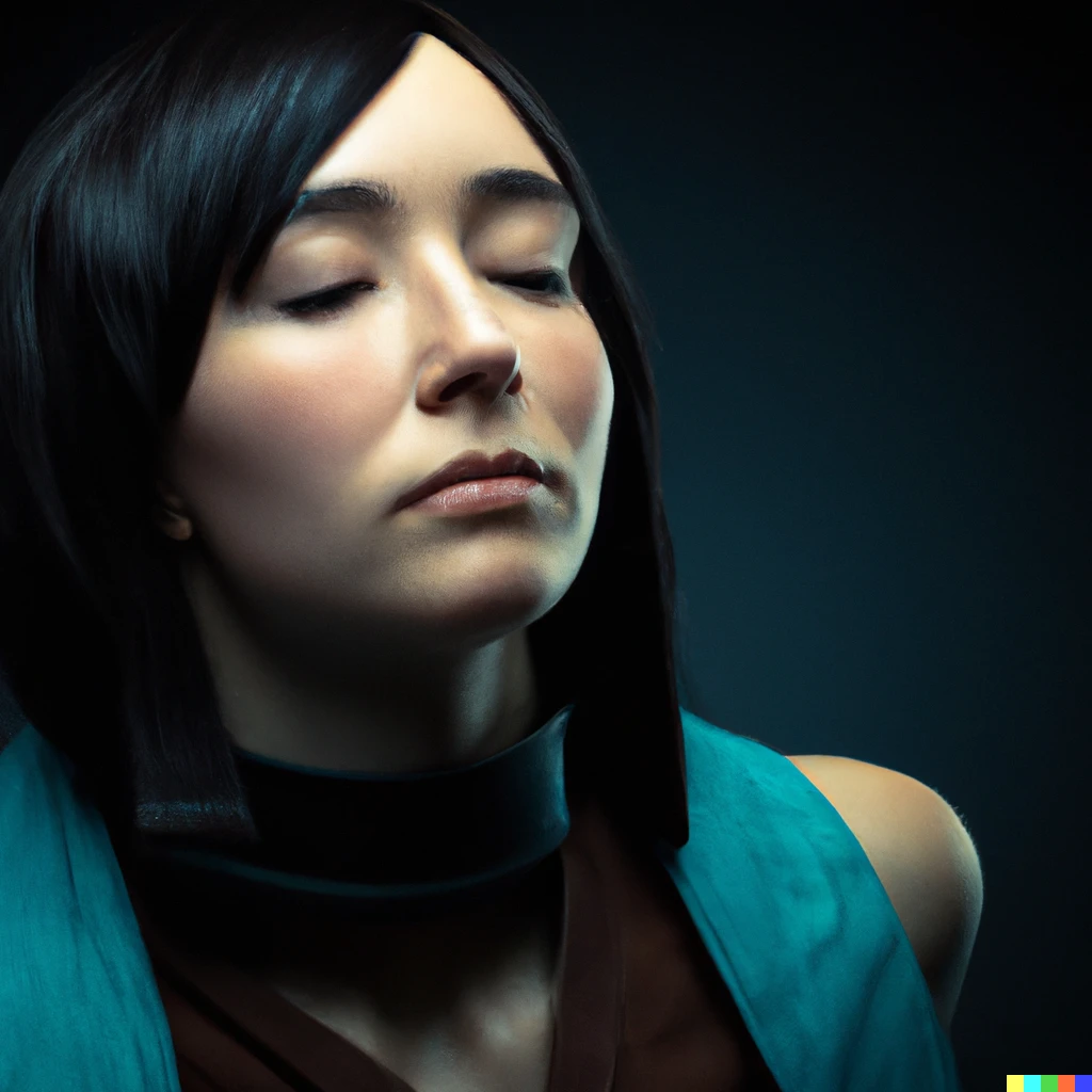 Prompt: Photo of Avatar Korra in the style of Annie Leibovitz