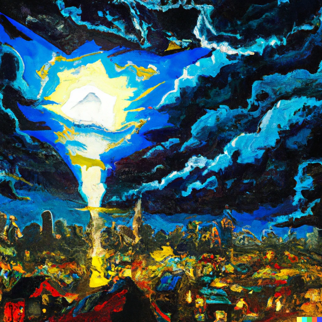Prompt: an expressive oil painting a professional illustration of the a city nightscape, projected beam out into the clouds batsignal in the style of moebius, shepard fairey, studio ghibli, hokusai
