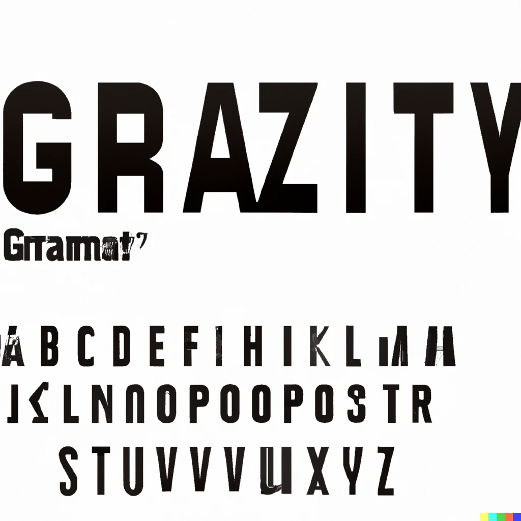 Prompt: a type specimen of serif typeface in zero gravity