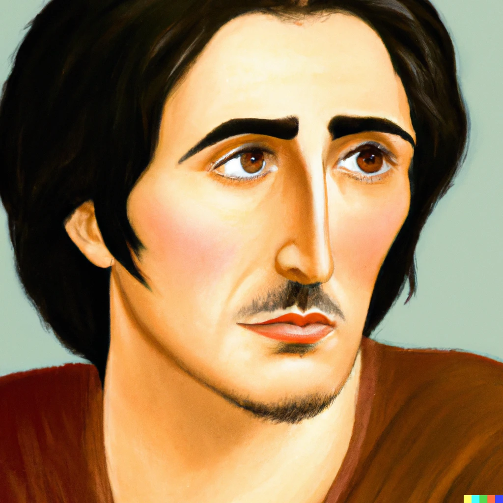Prompt: Portrait of the Persian poet Hafez in his youth