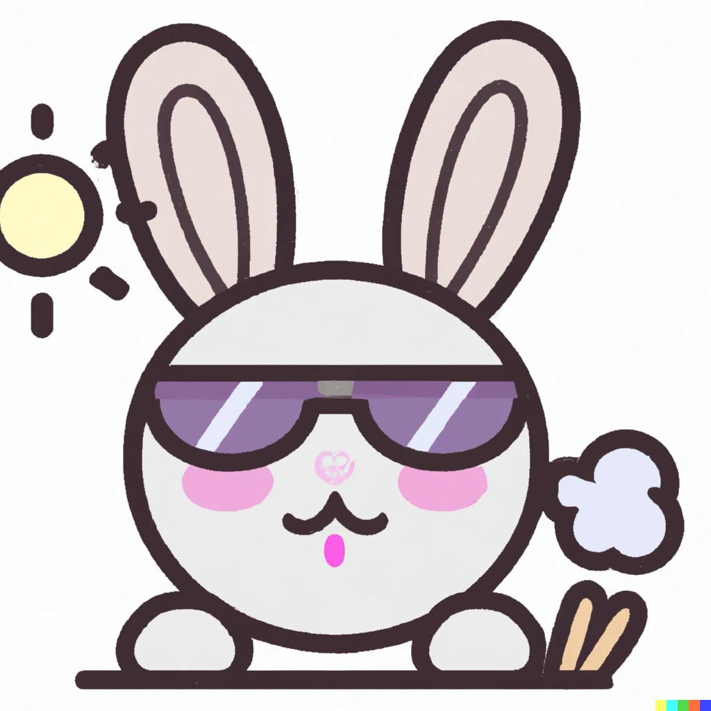Prompt: a cute bunny on vacation, emoji style |949