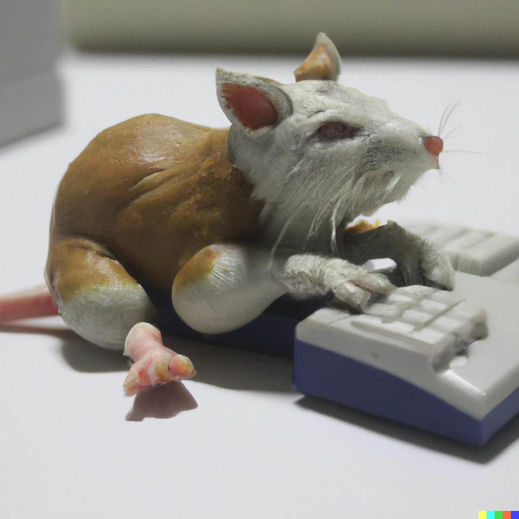 Prompt: a figma of a mouse playing game