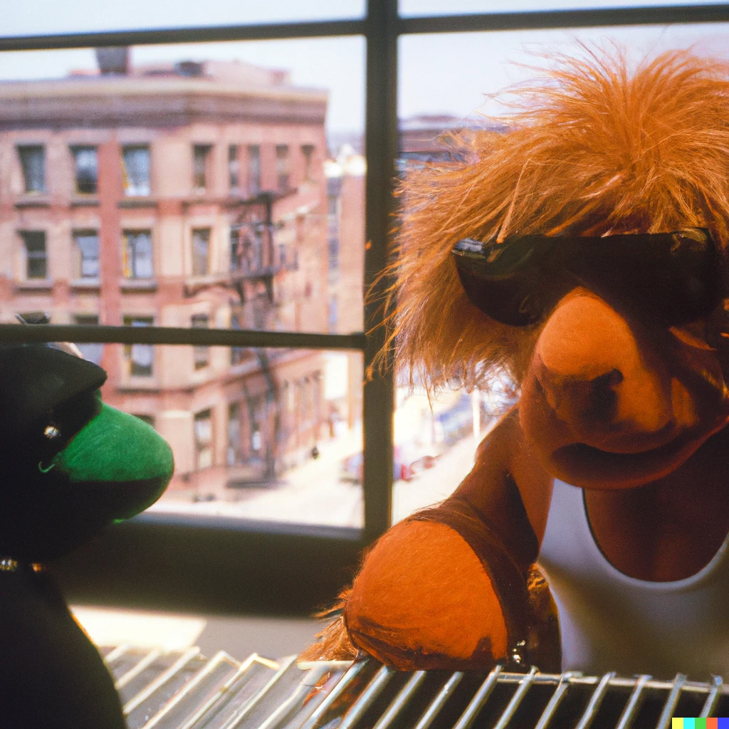 Prompt: Michael Mann’s 1995 movie “Heat,” with the actors replaced by Muppets