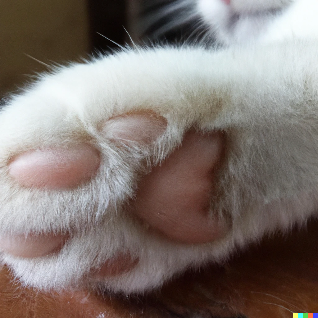Prompt: cat foot close up
