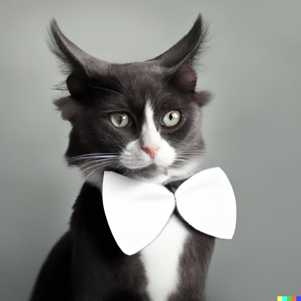 Prompt: gray tuxedo kitty with tufted ears in the style of platon