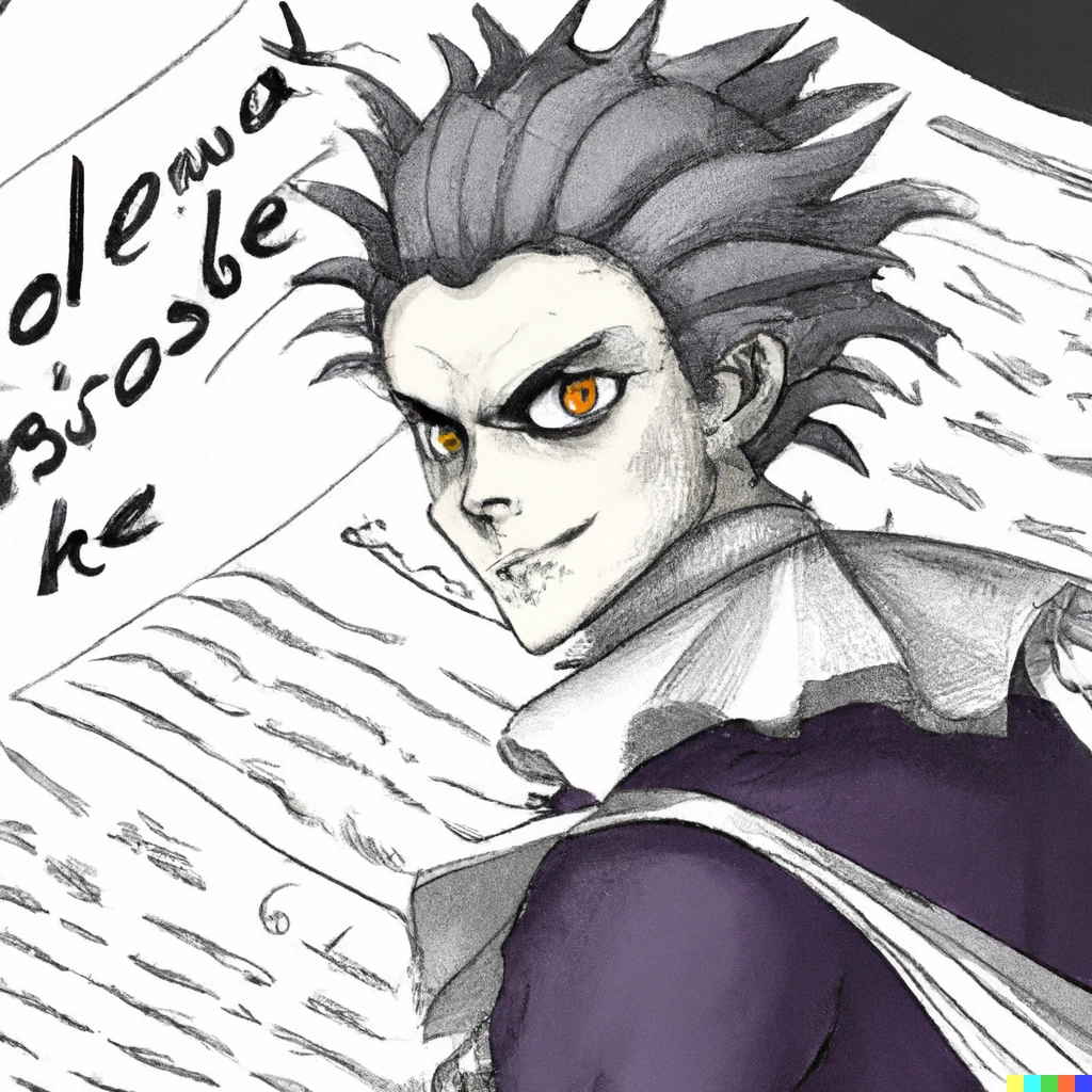 Prompt: Robespierre if he was a Shinigami from Death Note 