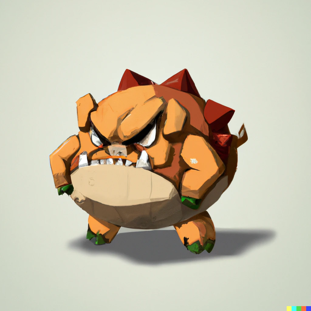 Prompt: Bowser without his shell. Digital Art