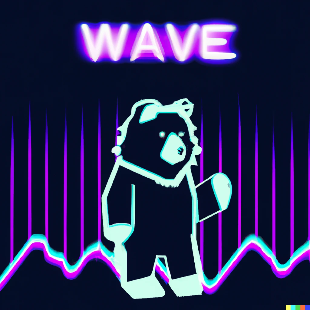 Prompt: A synth wave bear