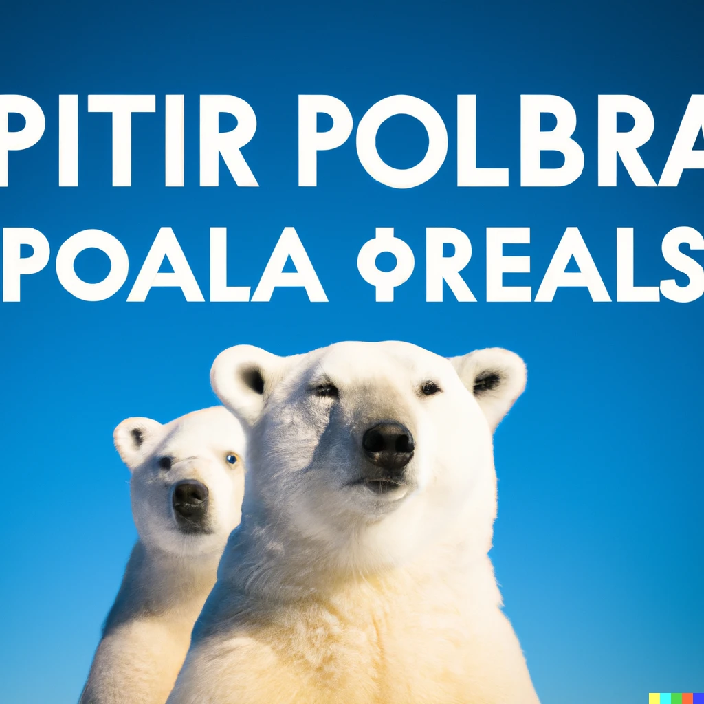 Prompt: Album cover for a minimalist techno band of polar bears from Sheffield 