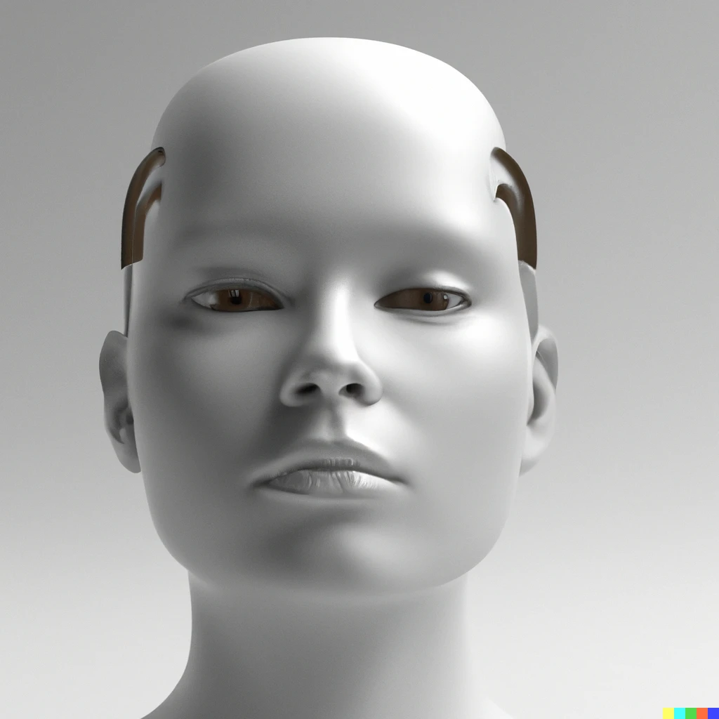 Prompt: What does the artificial intelligence  DALL•E look like in a 3D rendering 