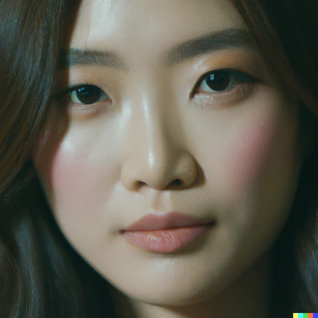 Prompt: A Face closeup shot of the heroine of a Korean thriller drama on Netflix
