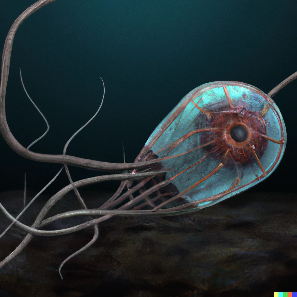 Prompt: Realistic undiscovered oceanic lifeforms