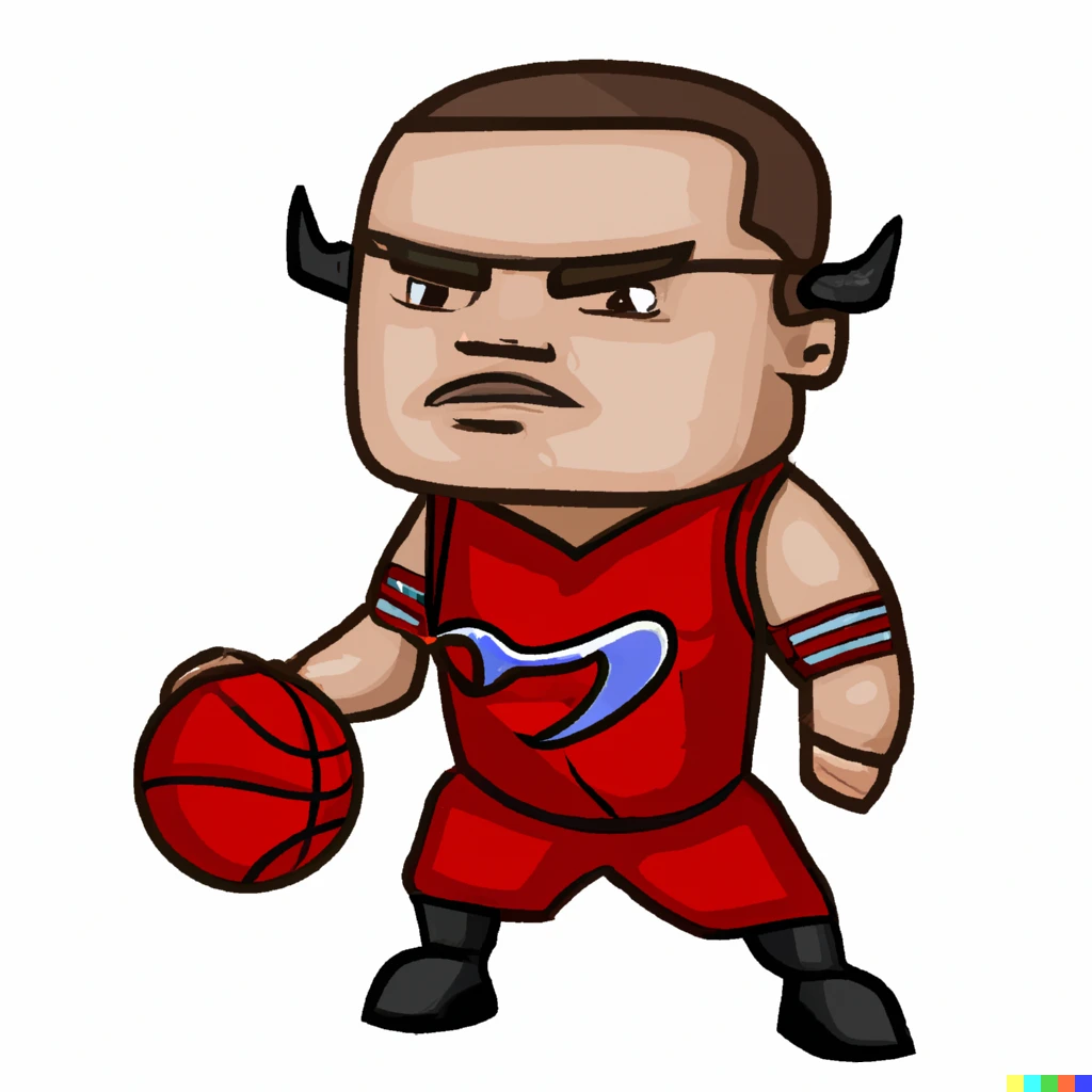 Prompt: Pudge from Dota 2 playing basketball for the Chicago Bulls