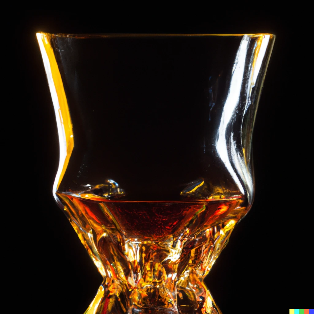 Prompt: Incredibly expensive high fashion design of a whisky glass. 