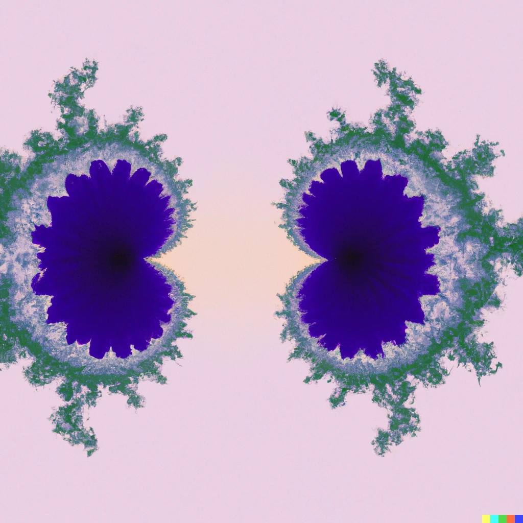 Prompt: The Mandelbrot set gazing into a mirror