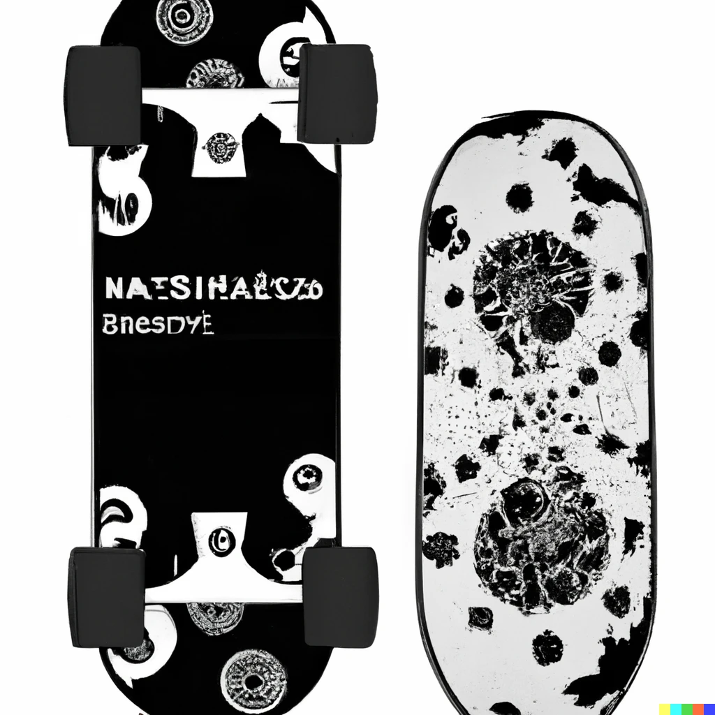 Prompt: Cool Mandelbrot set skateboard design