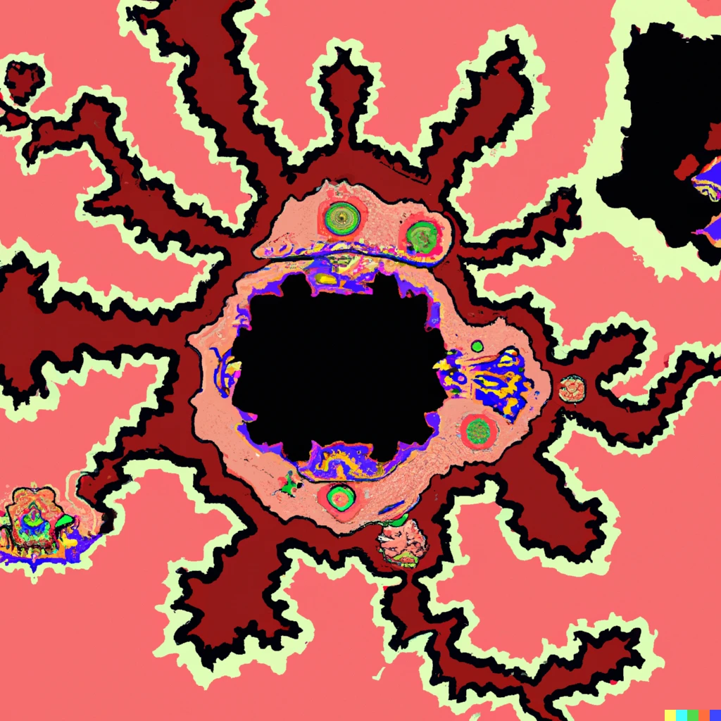 Prompt: The Mandelbrot set as the final boss of video game Earthbound (1994)