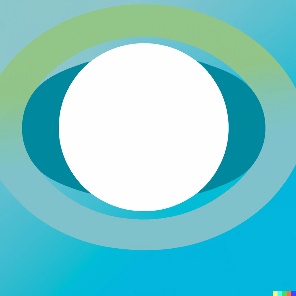 Prompt: White circle on top of a blue to green gradient