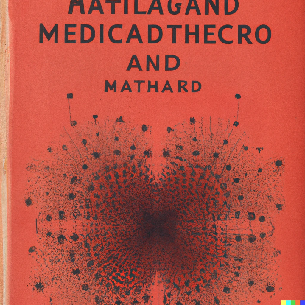 Prompt: A book about the Mandelbrot set from 1956, front cover