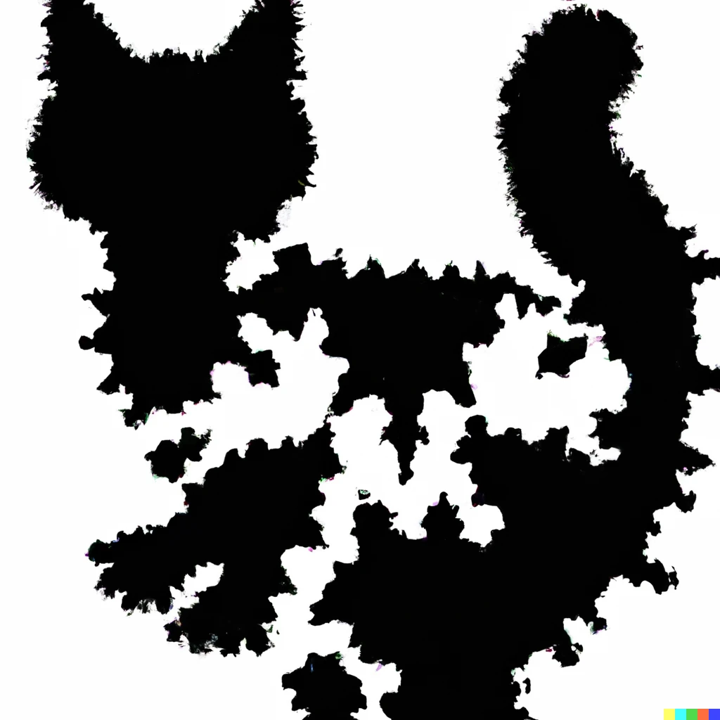 Prompt: The Mandelbrot set in the shape of a cat