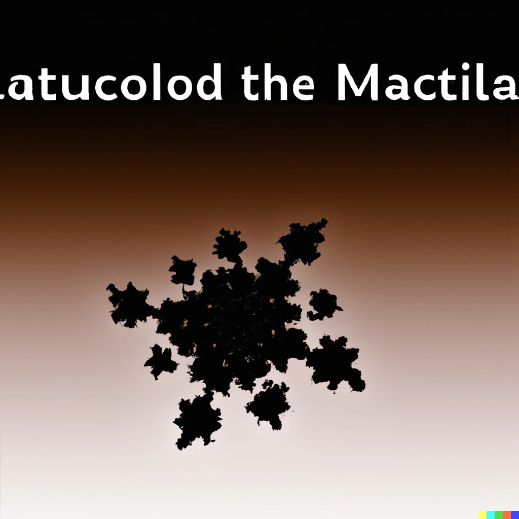 Prompt: A funny meme made by the Mandelbrot set with text