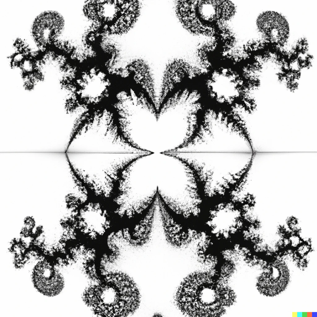 Prompt: Knolling of a fractal