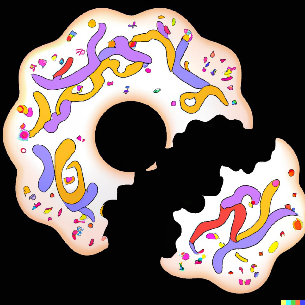 Prompt: The Mandelbrot set eating a donut