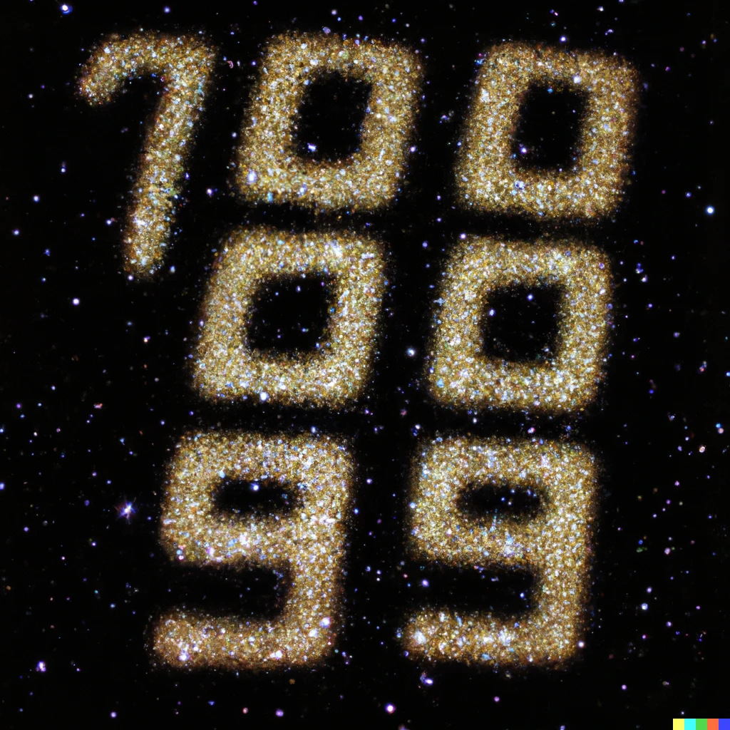 Prompt: A galaxy made out of numbers
