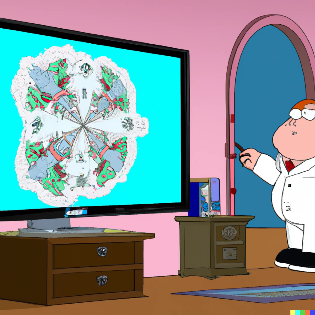 Prompt: A still of the Mandelbrot set in the TV show Family Guy