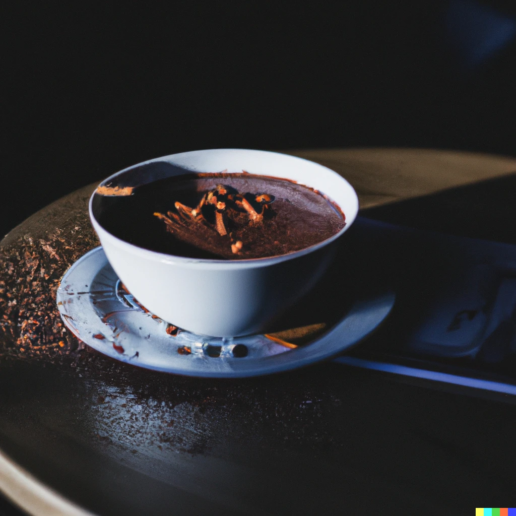 Prompt: Professional food photography of hot chocolate prepared at a 2 Michelin star restaurant 