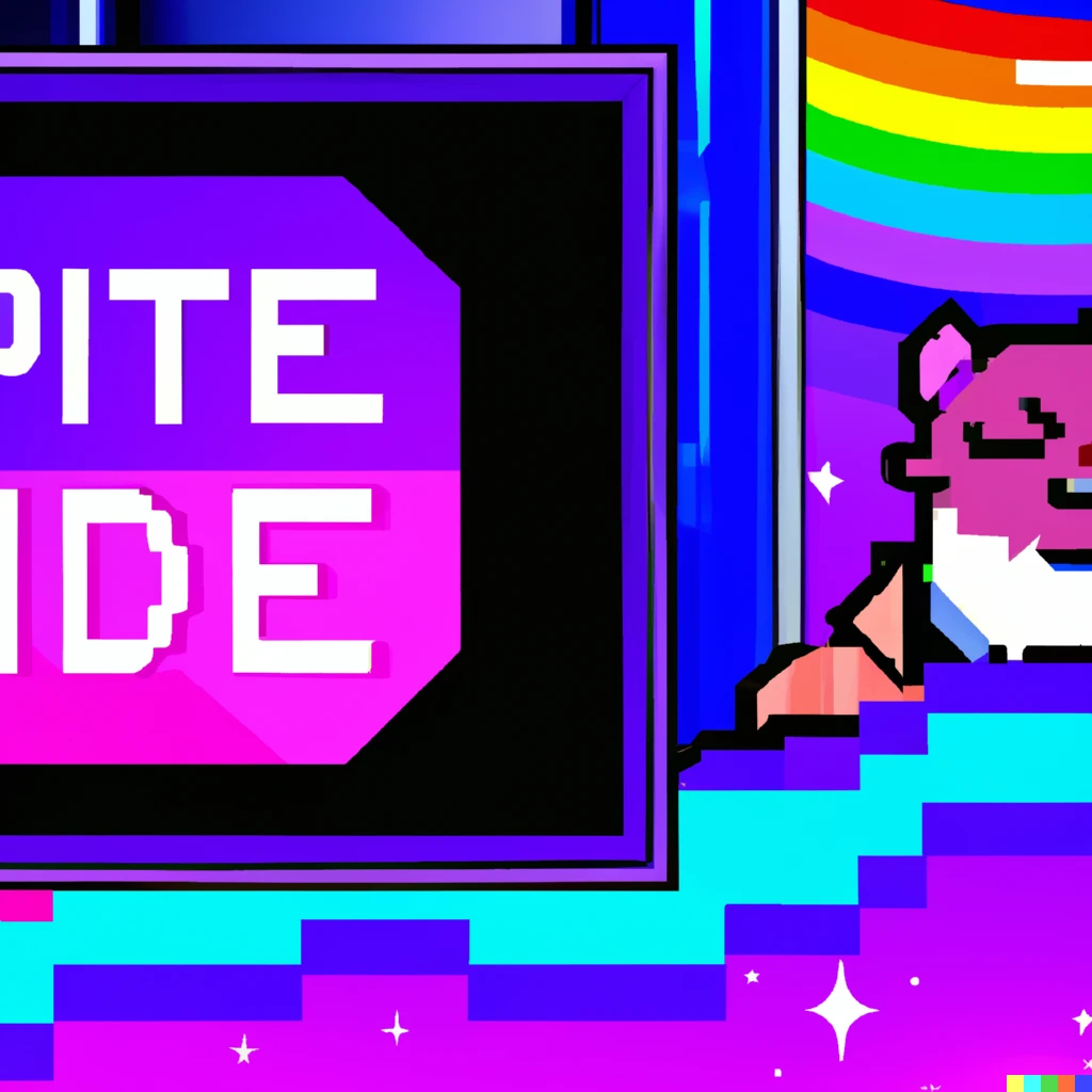 Prompt: Gay pride cat, video game screenshto