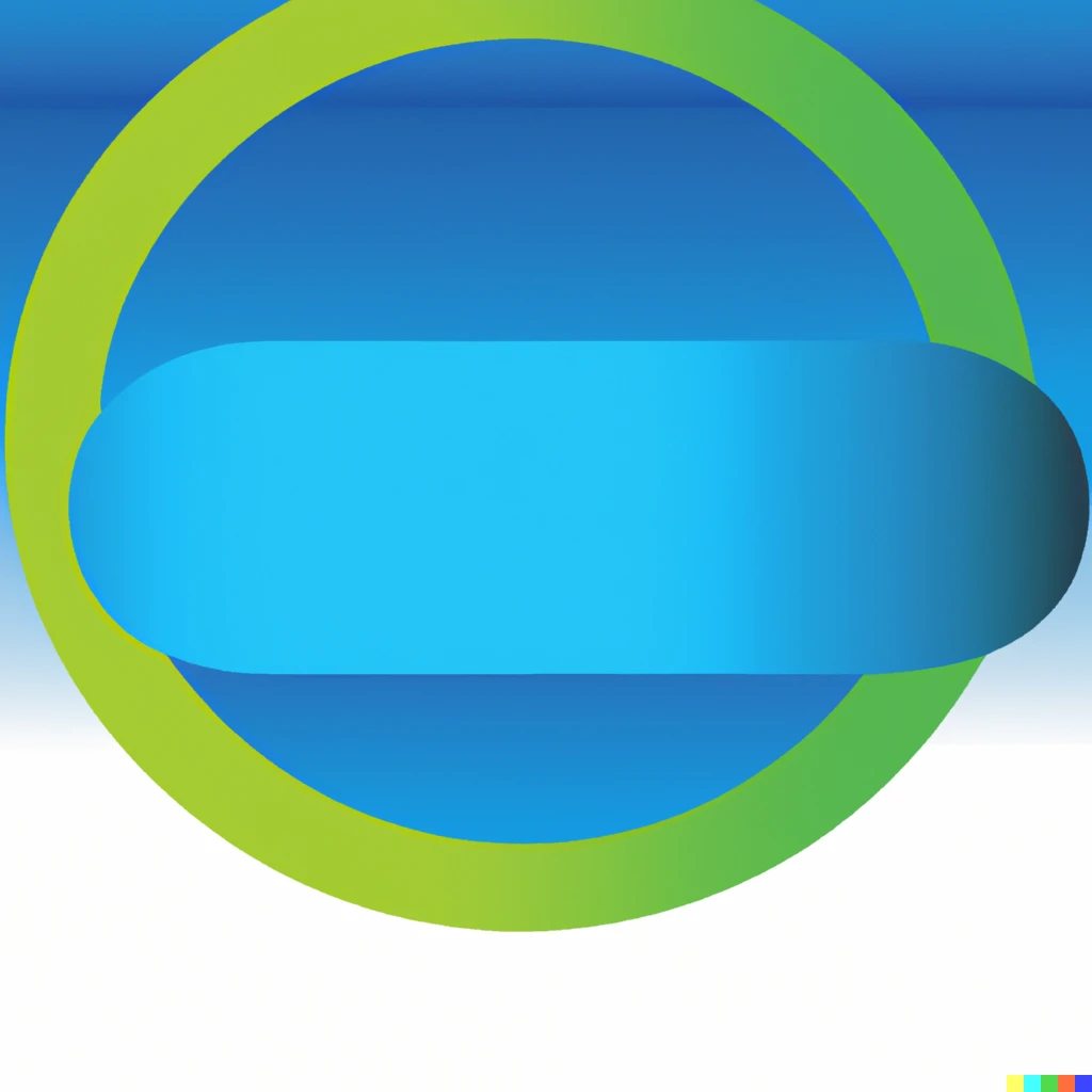Prompt: White circle on top of a blue to green gradient