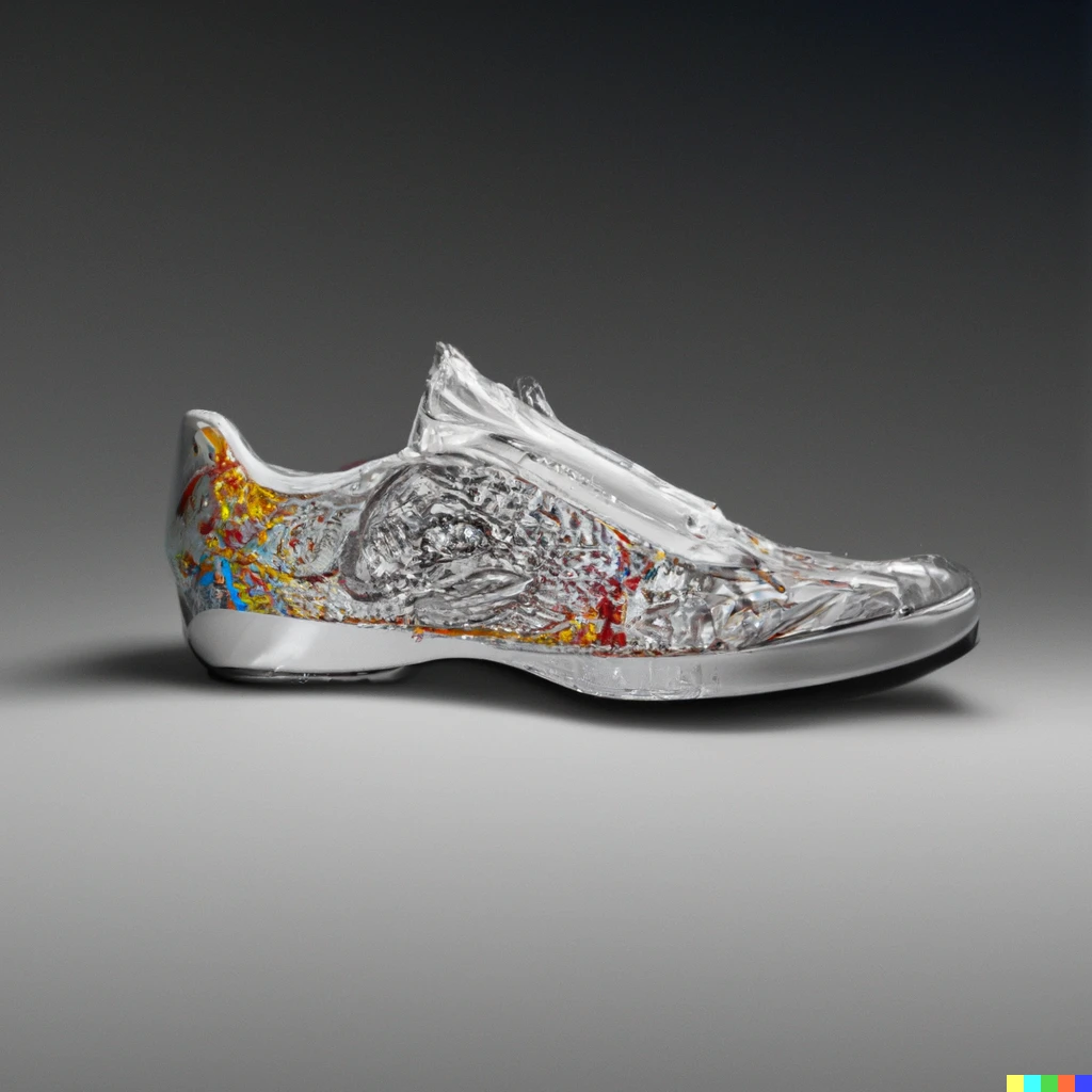 Prompt: A shoe designed by the Mandelbrot set, studio lighting