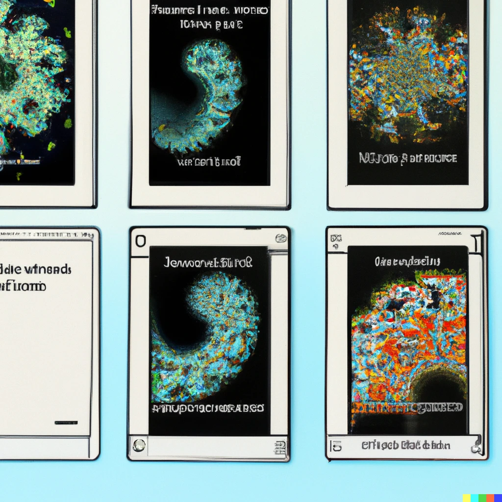 Prompt: Rare collector's edition Mandelbrot set trading cards