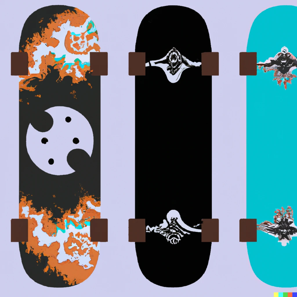 Prompt: Cool Mandelbrot set skateboard design