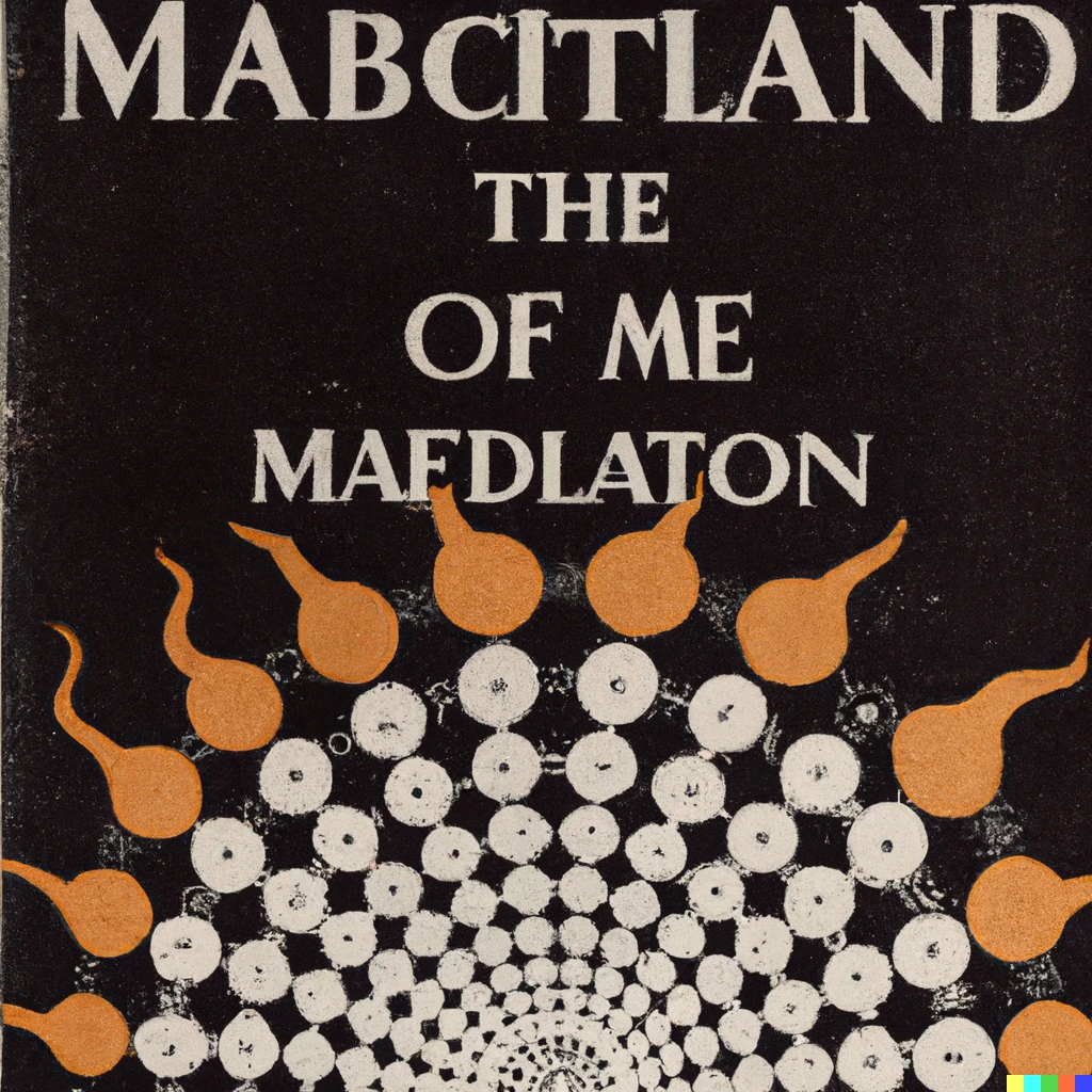 Prompt: A book about the Mandelbrot set from 1956, front cover