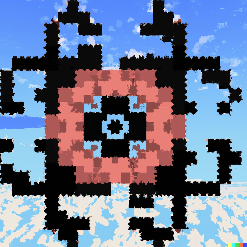 Prompt: The Mandelbrot set as a boss in Minecraft, video game screenshot