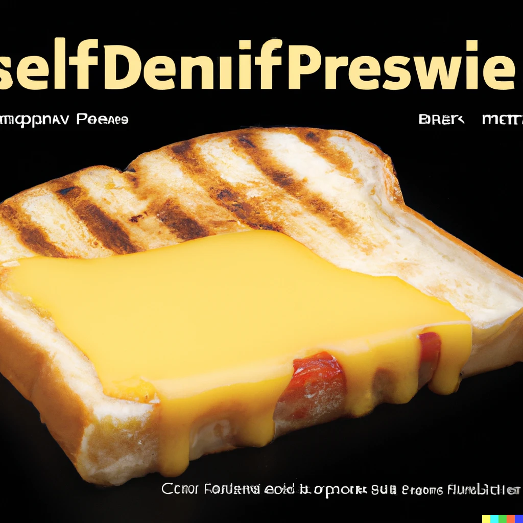 Prompt: A website designed by a grilled cheese sandwich