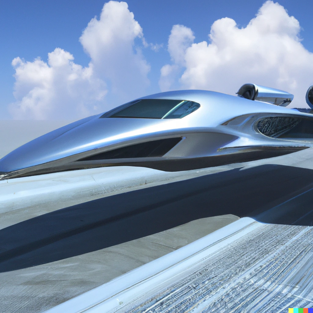 Prompt: Futuristic version of supersonic Air Force One, made by Lamborghini