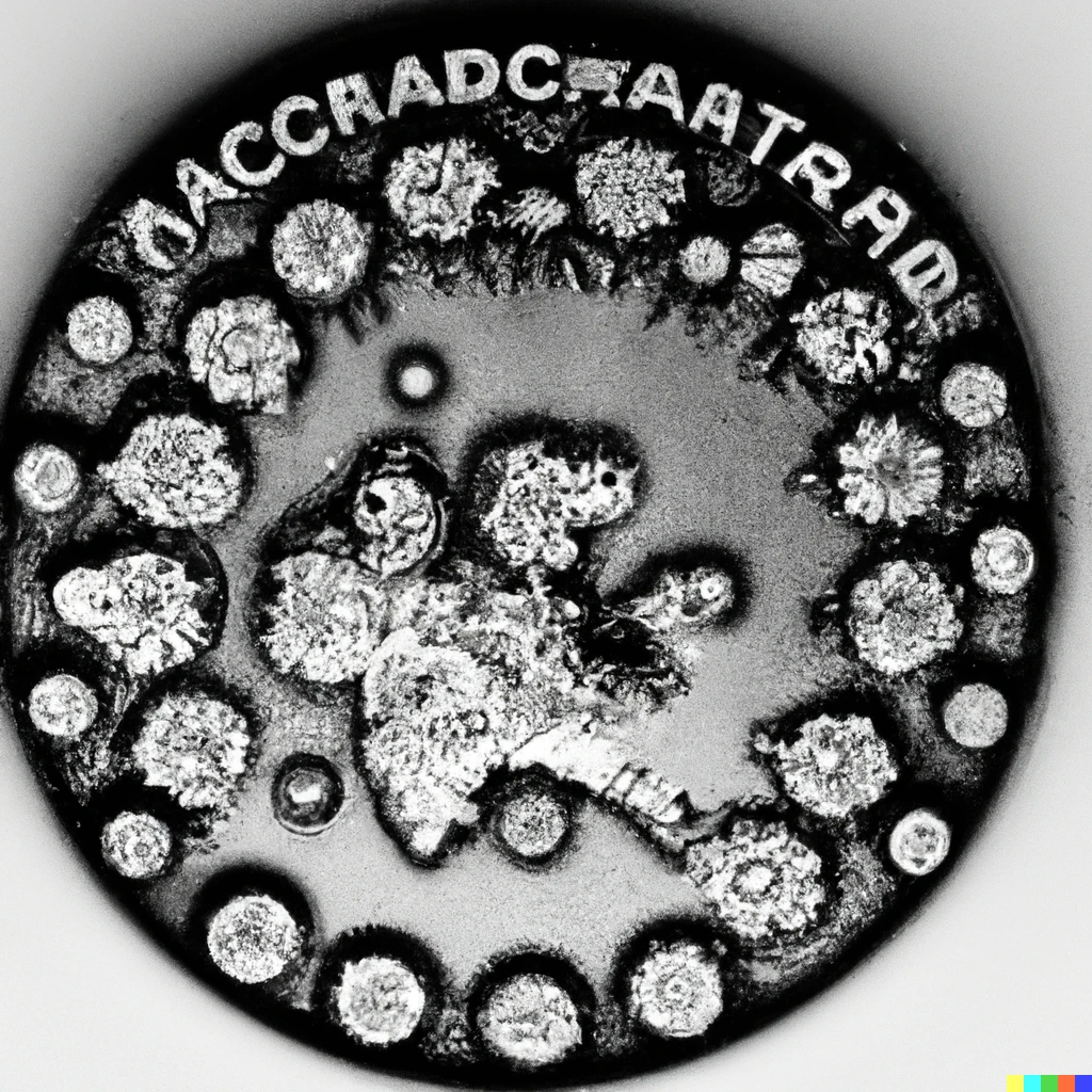 Prompt: The Mandelbrot set engraved on a coin