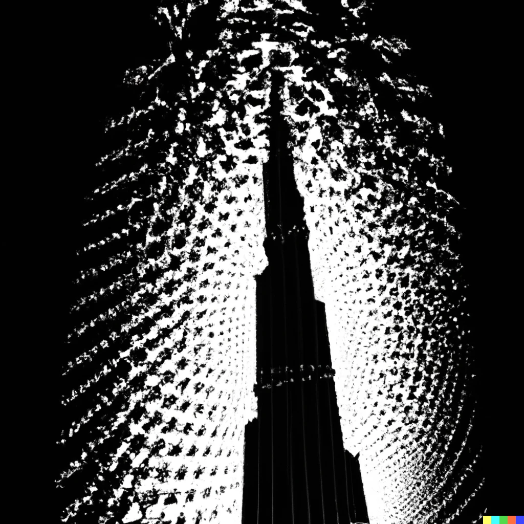 Prompt: The Burj Khalifa if it was designed by the Mandelbrot set